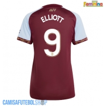 Camisa de time de futebol Aston Villa Harvey Elliott #9 Replicas 1º Equipamento Feminina 2025-26 Manga Curta